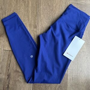 Lululemon 28” Deep Sea Blue Wunder Train High Rise Tights Sz 6 NEW